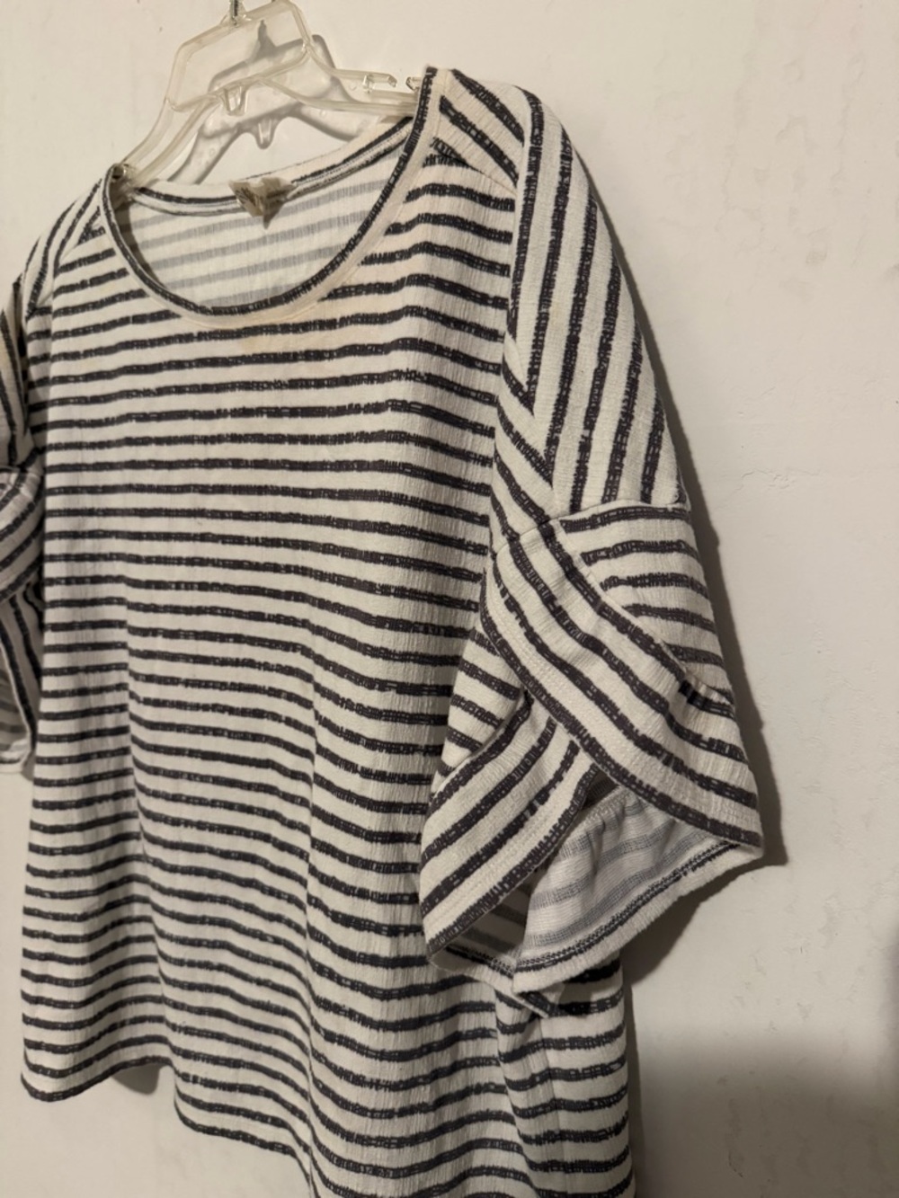 LOFT Black & White Striped Short Sleeve Tee - Picture 2 of 4